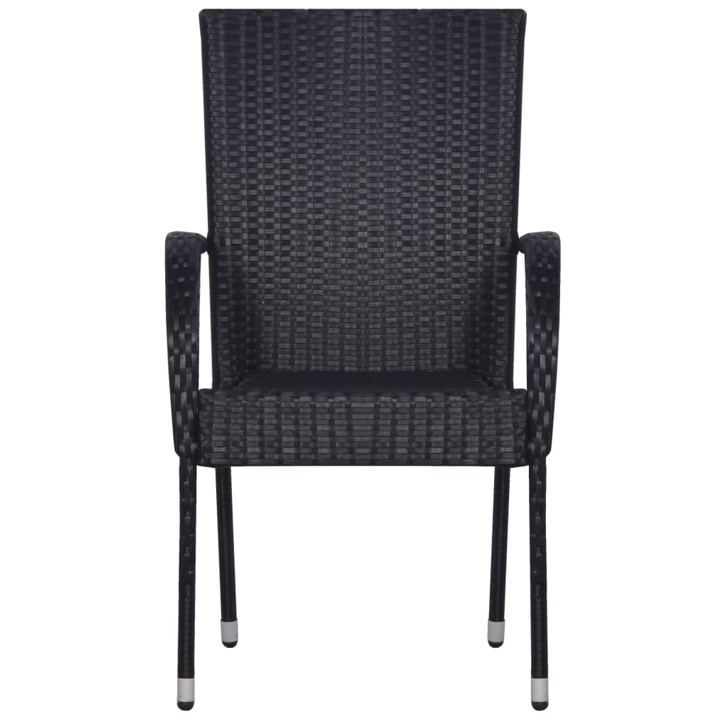 Stackable Outdoor Chairs 4 pcs Poly Rattan , Furniture -> Outdoor Furniture -> Outdoor Seating -> Outdoor Chairs , black,Chairs -,Durable,Furniture -,Home & Garden -,Modern Design,new-305021,Outdoor Chairs,Outdoor Furniture -,Outdoor Seating -,poly rattan