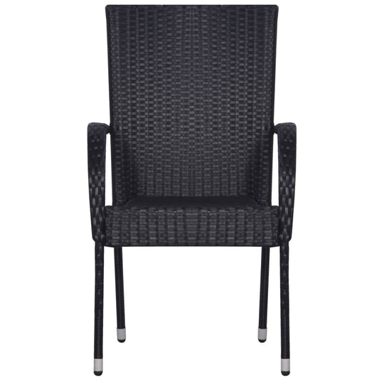 Stackable Outdoor Chairs 4 pcs Poly Rattan , Furniture -> Outdoor Furniture -> Outdoor Seating -> Outdoor Chairs , black,Chairs -,Durable,Furniture -,Home & Garden -,Modern Design,new-305021,Outdoor Chairs,Outdoor Furniture -,Outdoor Seating -,poly rattan