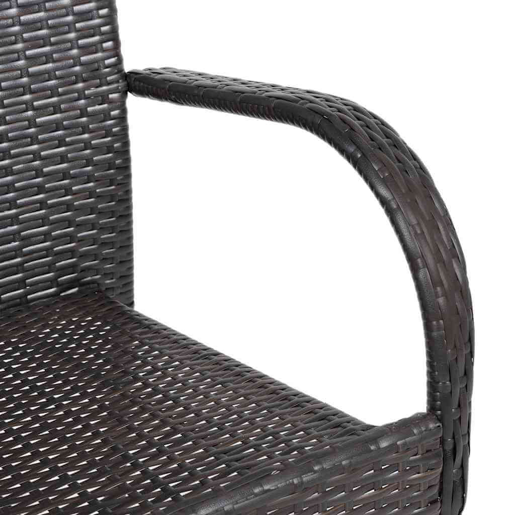 VidaXL Stackable Outdoor Chairs 6 pcs Poly Rattan Brown