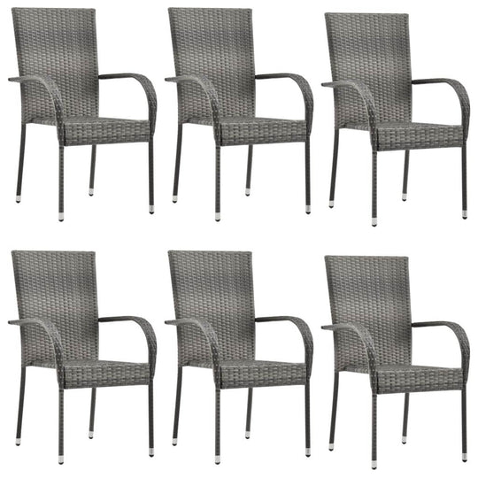 Stackable Outdoor Chairs 6 pcs Poly Rattan . Furniture -> Outdoor Furniture -> Outdoor Seating -> Outdoor Chairs