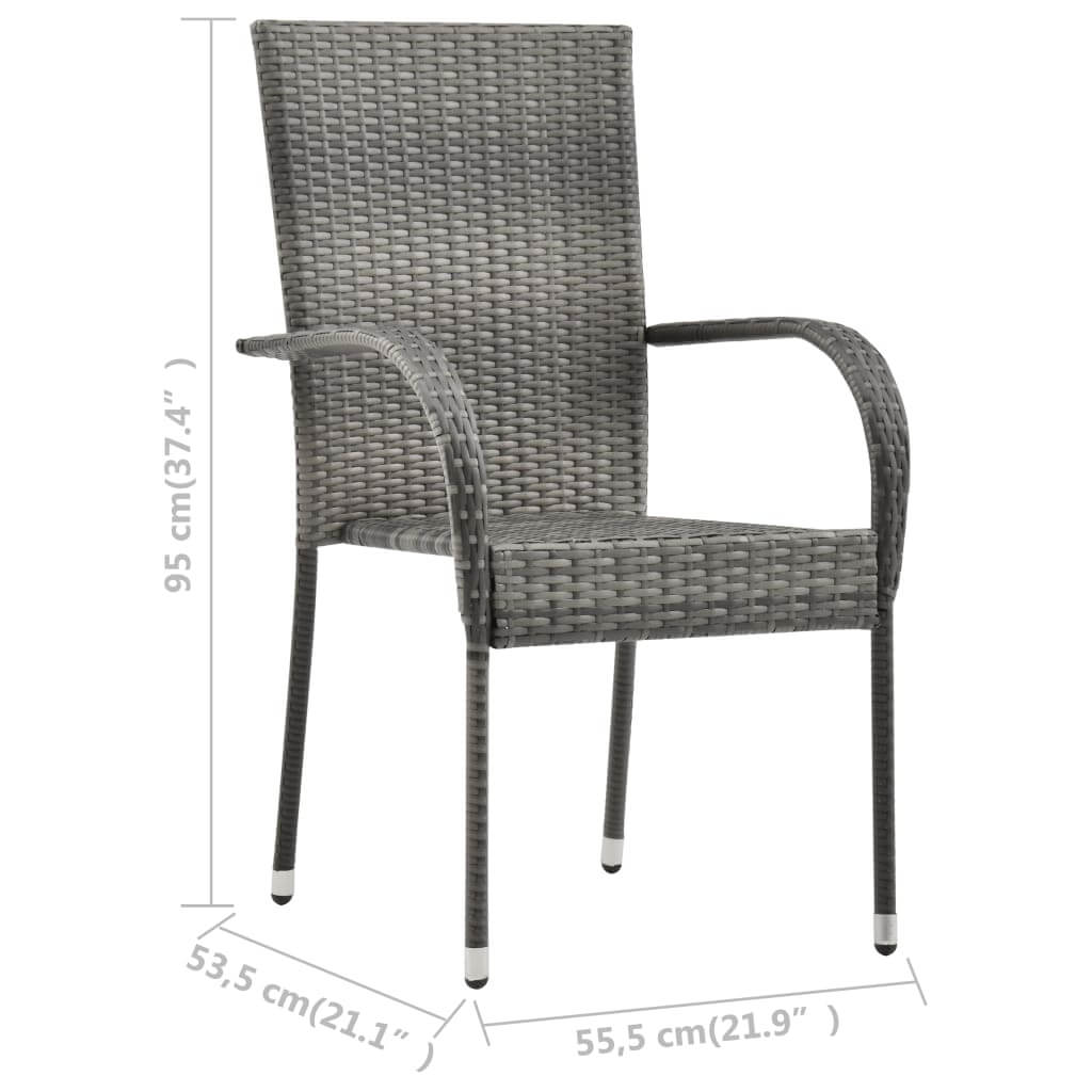 Stackable Outdoor Chairs 6 pcs Poly Rattan . Furniture -> Outdoor Furniture -> Outdoor Seating -> Outdoor Chairs