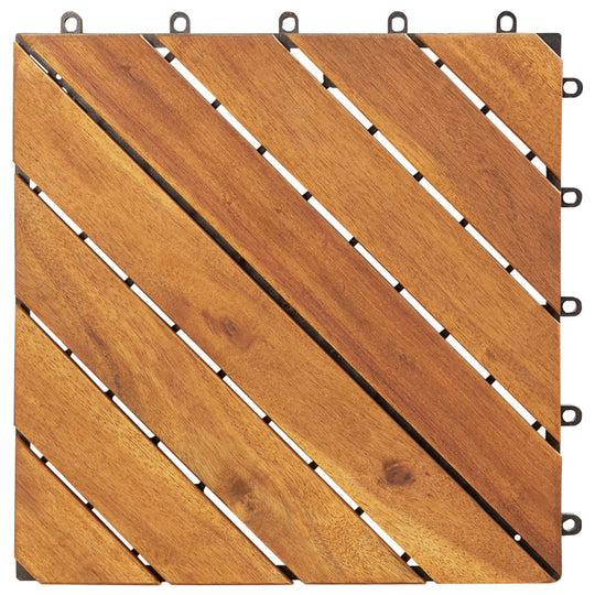 Decking Tiles 10 pcs 30x30 cm Solid Acacia Wood