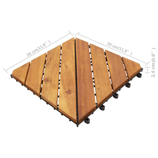 Decking Tiles 10 pcs 30x30 cm Solid Acacia Wood