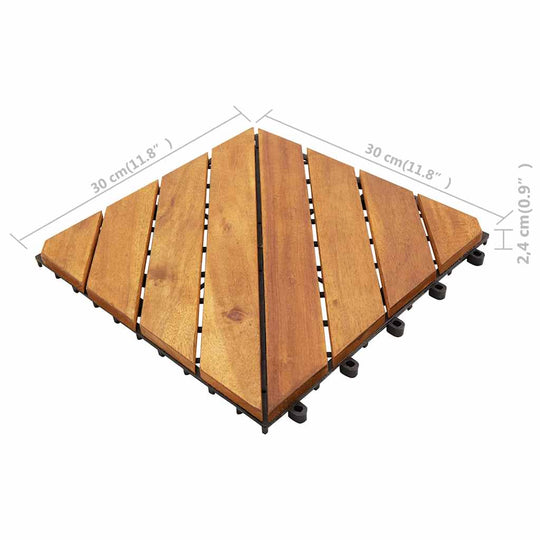 VidaXL Decking Tiles 10 pcs 30x30 cm Solid Acacia Wood
