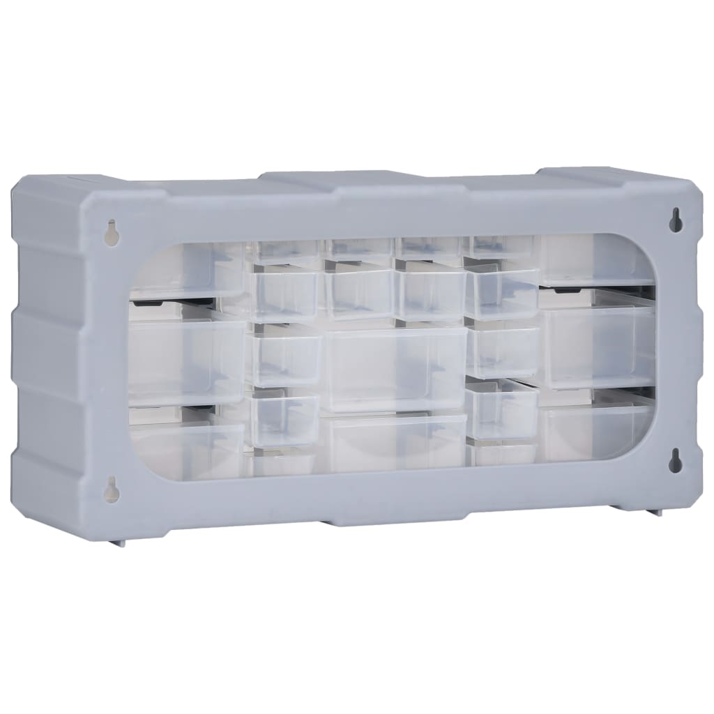 Multi-drawer Organiser with 49x16x25.5 cm featuring transparent drawers for efficient storage.