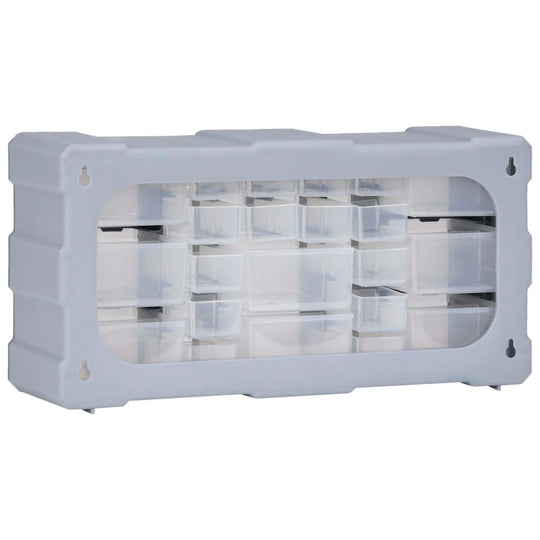 Multi-drawer Organiser with 49x16x25.5 cm featuring transparent drawers for efficient storage.