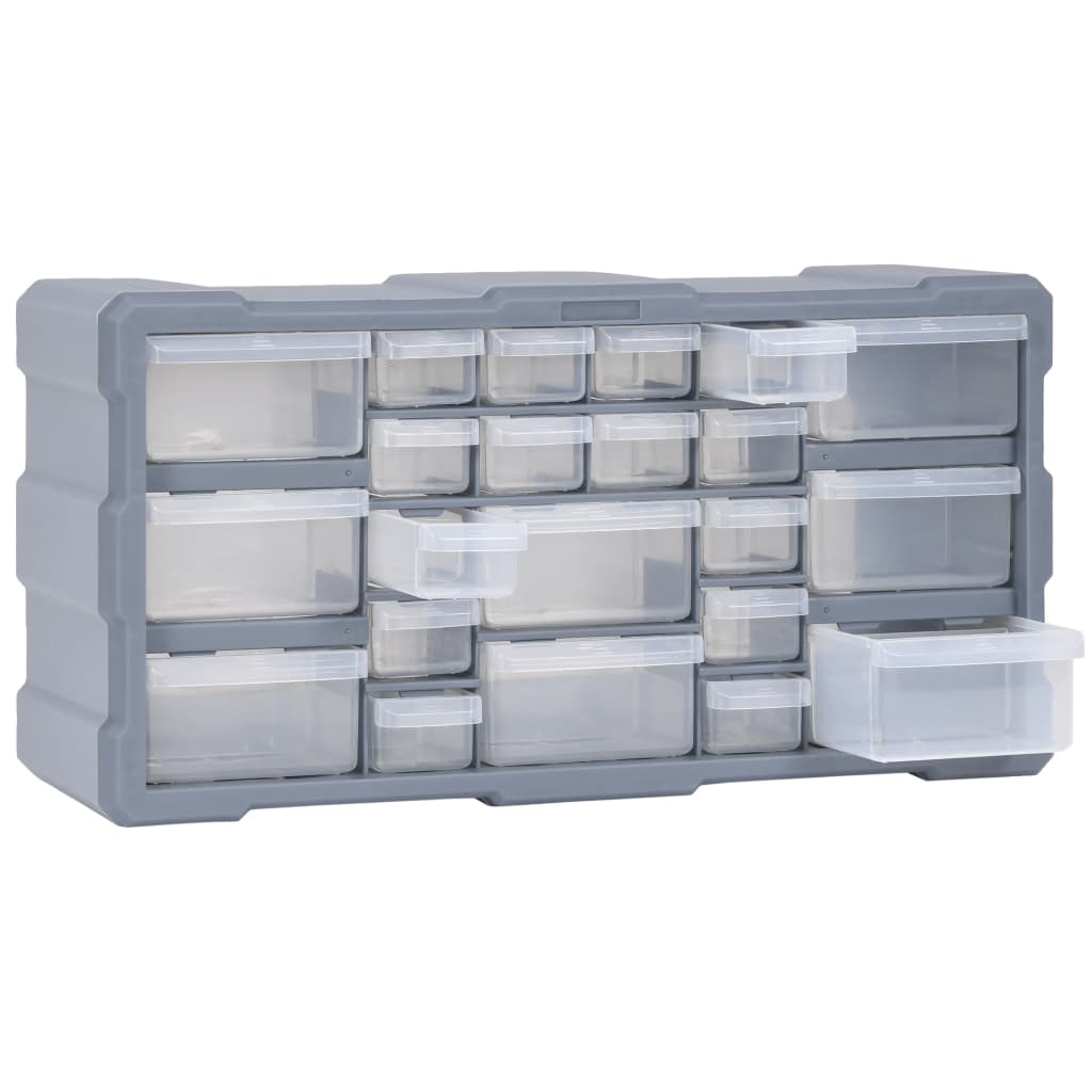 Multi-drawer Organiser with 49x16x25.5 cm featuring 22 transparent drawers for organization and storage.