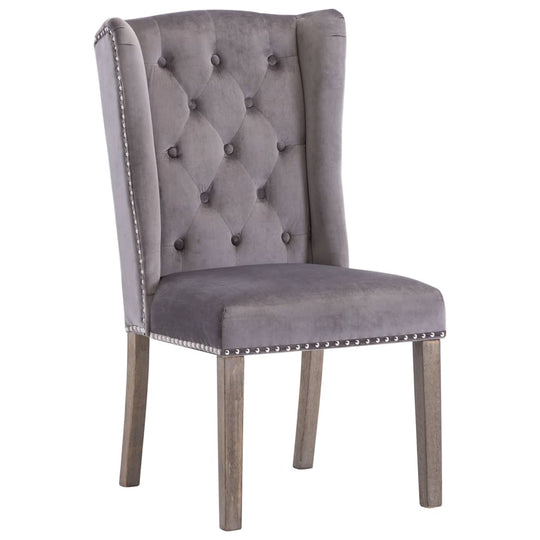 Dining Chairs 4 pcs Grey Velvet