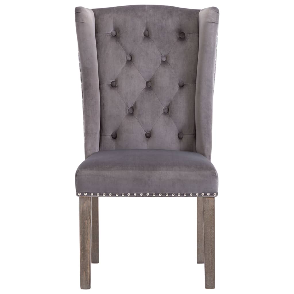 Dining Chairs 4 pcs Grey Velvet