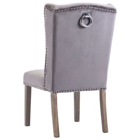 Dining Chairs 4 pcs Grey Velvet