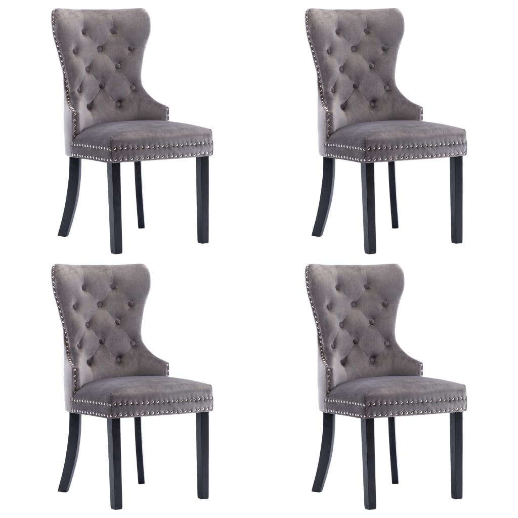 Dining Chairs 4 pcs Velvet , Furniture -> Chairs -> Kitchen & Dining Room Chairs , Chairs -,dining room,Durable,eligant,Furniture -,gray,Interior Design,Kitchen & Dining -,Kitchen & Dining Room Chairs,new-305021,Velvet