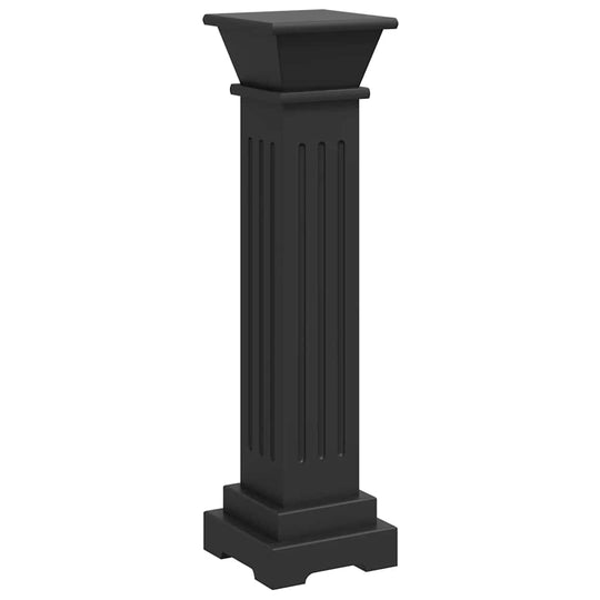 Classic Square Pillar Plant Stand 17x17x66 cm MDF in black, ideal for displaying flowers or potted plants, featuring a sturdy and elegant design.