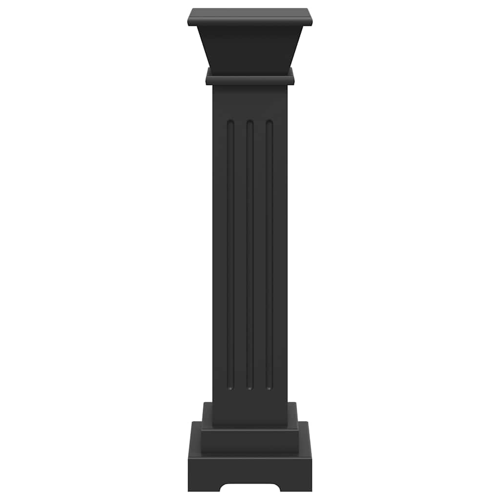 Classic Square Pillar Plant Stand 17x17x66 cm MDF in black, perfect for displaying plants in bedroom, living room, or patio.