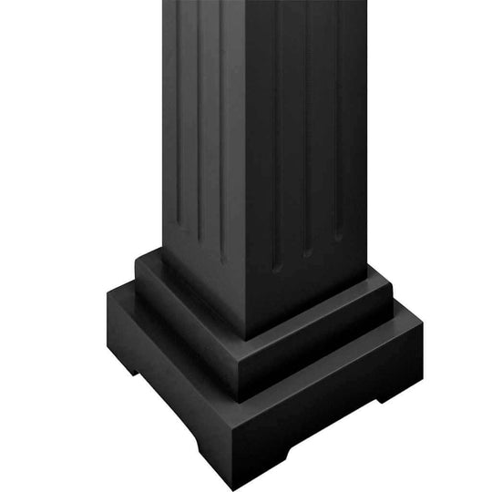 Classic Square Pillar Plant Stand 17x17x66 cm MDF in black with clean lines, suitable for indoor or outdoor decoration.