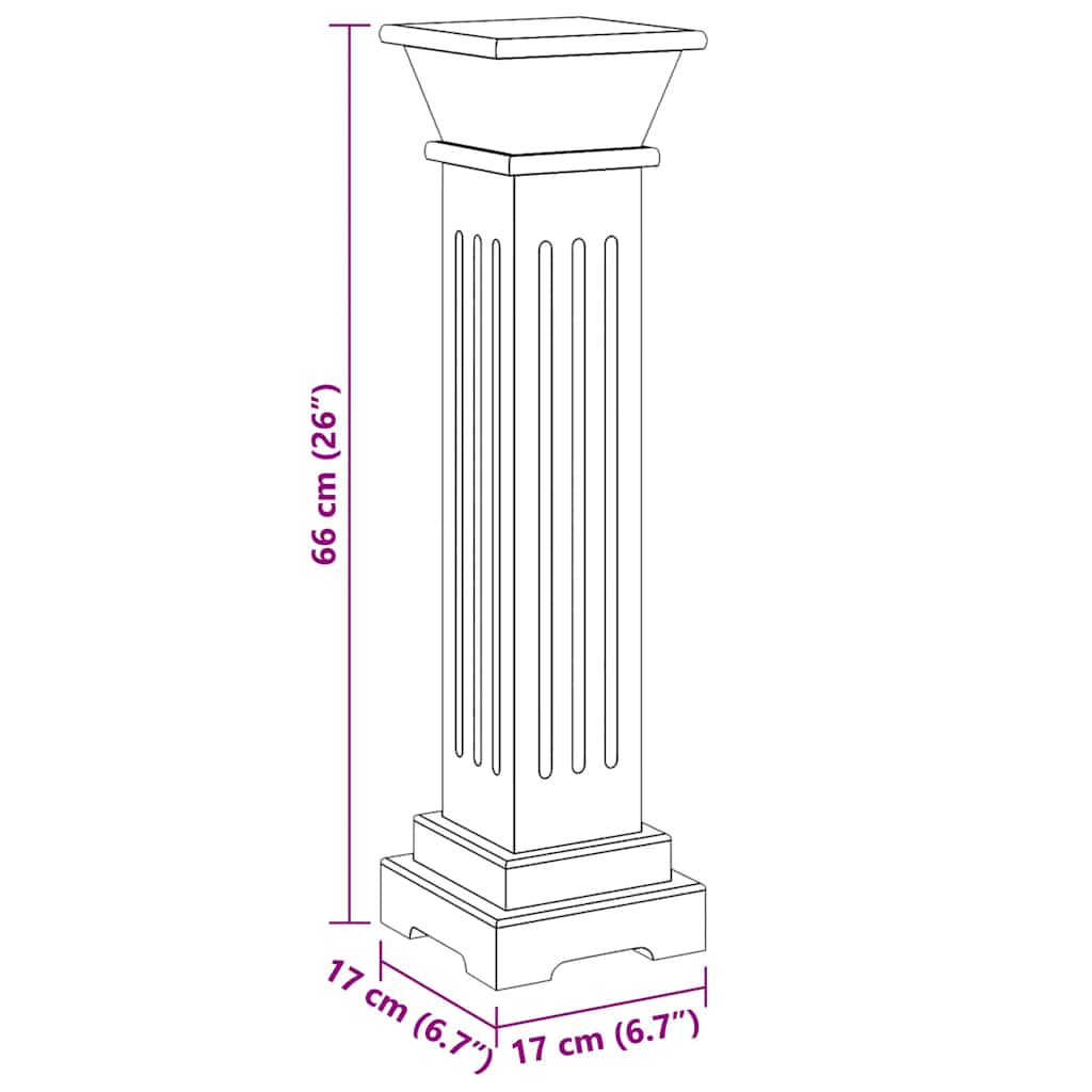 Classic Square Pillar Plant Stand 17x17x66 cm MDF featuring a sleek black design and sturdy MDF construction, perfect for indoor use.