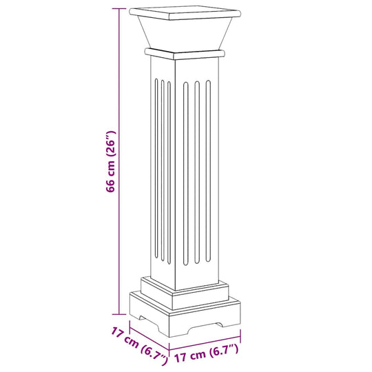 Classic Square Pillar Plant Stand 17x17x66 cm MDF featuring a sleek black design and sturdy MDF construction, perfect for indoor use.