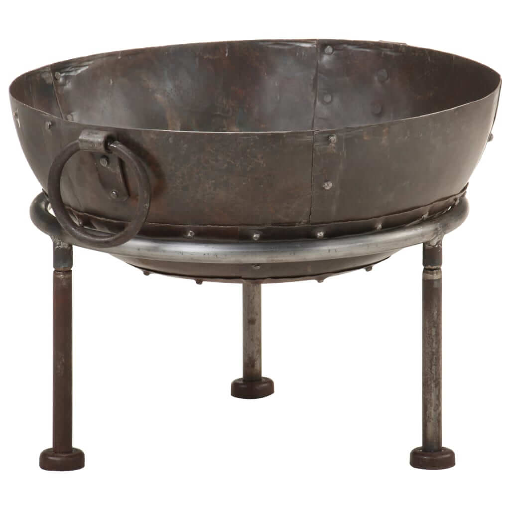 Rustic Fire Pit – Durable Iron Outdoor Heater with a rusty look and large bowl ideal for garden use.