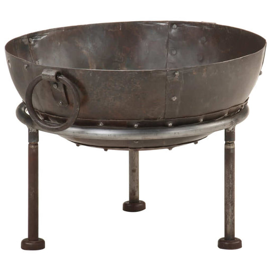 Rustic Fire Pit – Durable Iron Outdoor Heater with a rusty look and large bowl ideal for garden use.
