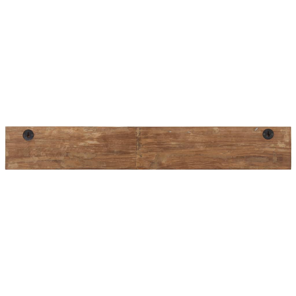 Front view of the Hall Hanger with 5 Hooks 100x2.5x15 cm Solid Reclaimed Wood, featuring a rustic design with visible natural imperfections.
