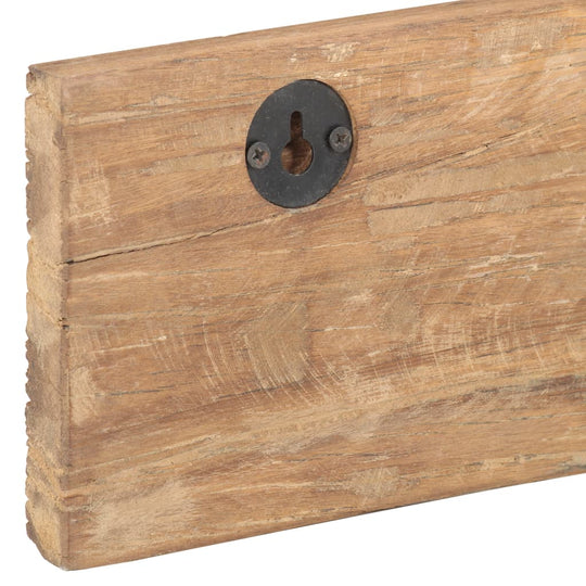 Close-up of Hall Hanger with 5 Hooks 100x2.5x15 cm Solid Reclaimed Wood showing detailed texture and craftsmanship.