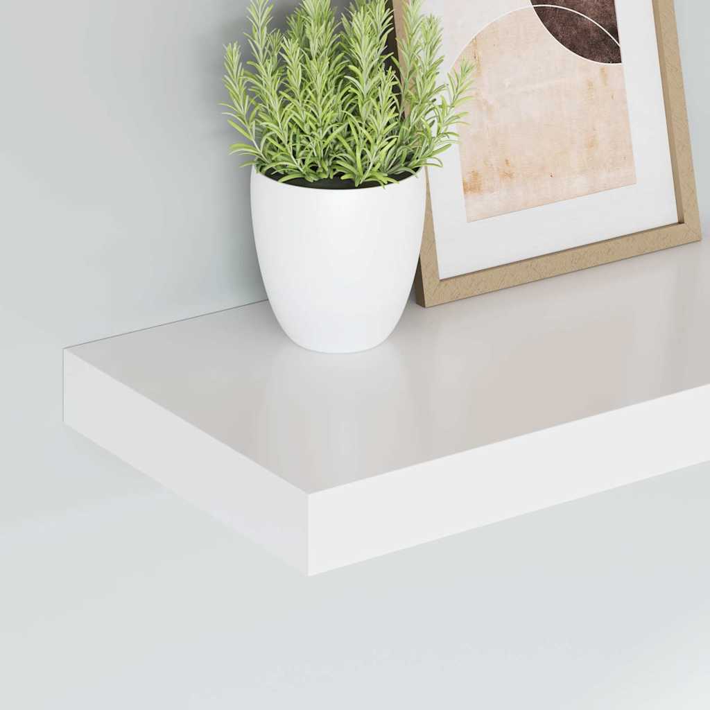 Floating Wall Shelves 2 pcs 40x23x3.8 cm MDF with plant and frame