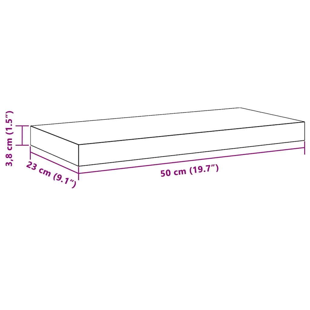 Floating Wall Shelves 2 pcs  50x23x3.8 cm MDF