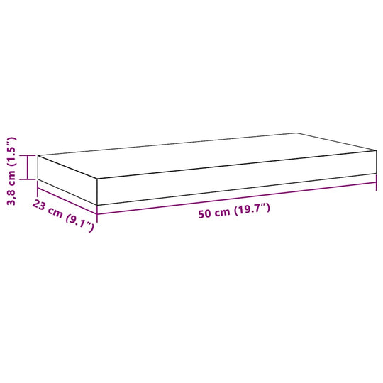 Floating Wall Shelves 2 pcs  50x23x3.8 cm MDF