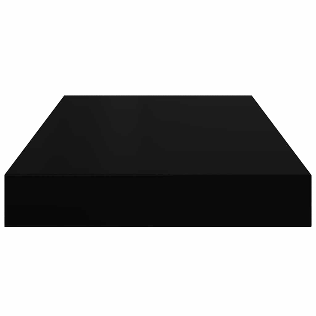 Floating Wall Shelves 2 pcs 40x23x3.8 cm MDF in black finish, stylish and durable, ideal for displaying books and ornaments.