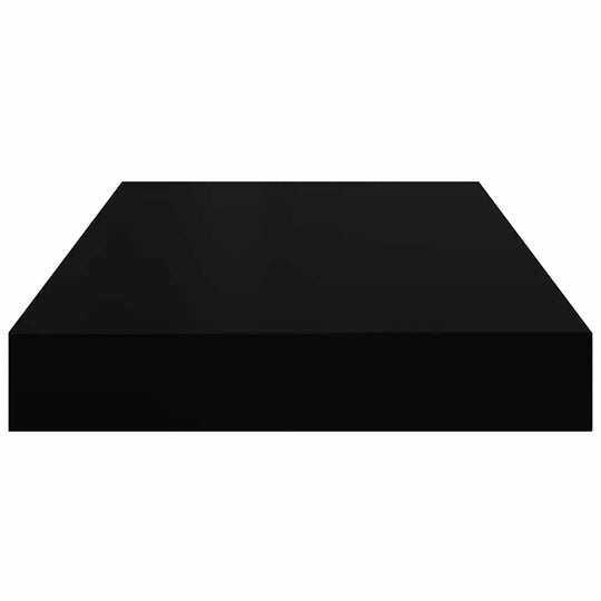 Floating Wall Shelves 2 pcs 40x23x3.8 cm MDF in black finish, stylish and durable, ideal for displaying books and ornaments.