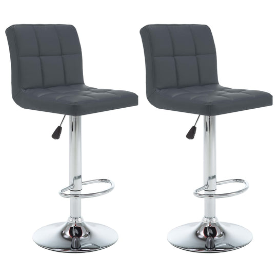 Bar Stools 2 pcs Grey Faux Leather