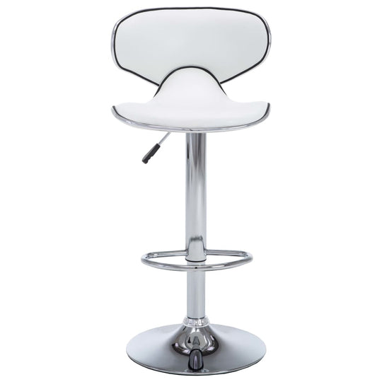 Sleek faux leather bar stool with chrome steel frame, ideal for outdoor living spaces and home patio furniture.