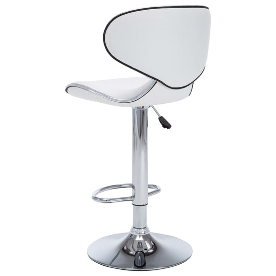 Sleek faux leather bar stool with chromed steel frame, ideal for outdoor living spaces and home furniture settings.