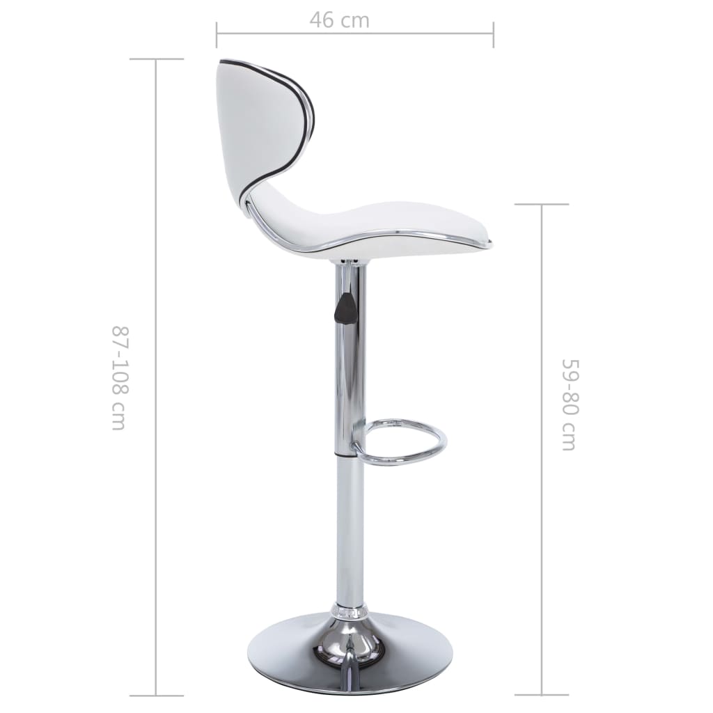 Sleek faux leather bar stool with adjustable chromed steel frame, perfect for home and garden furniture, patio or outdoor living space.