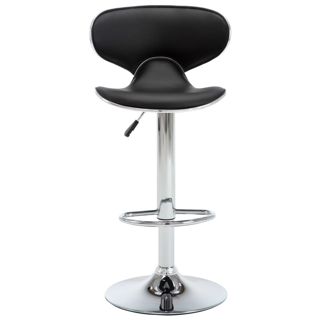 Bar Stools 2 pcs Black Faux Leather