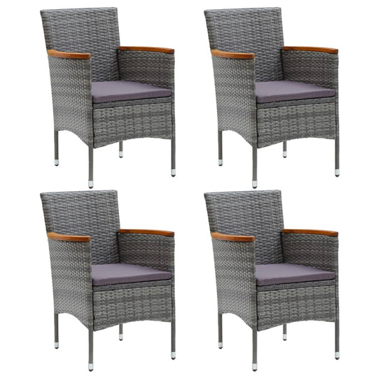 Garden Dining Chairs 4 pcs Poly Rattan