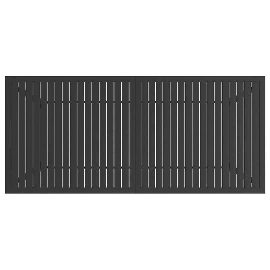 Garden table with slatted design in anthracite steel, ideal for outdoor furniture in lounge or patio settings.