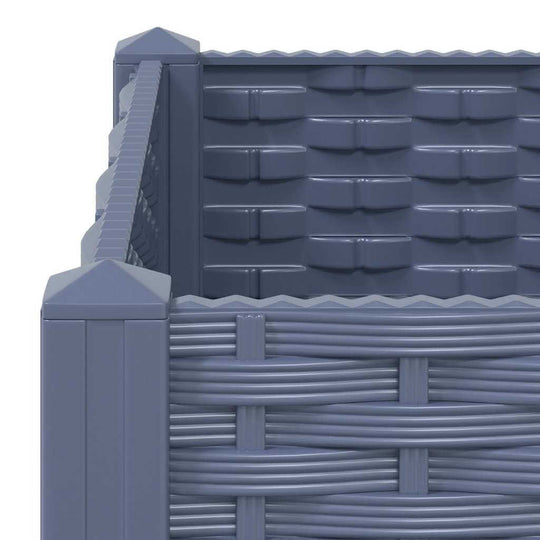 Close-up of Raised Bed 40x40x38 cm Polypropylene planter with woven design, suitable for garden or patio use.