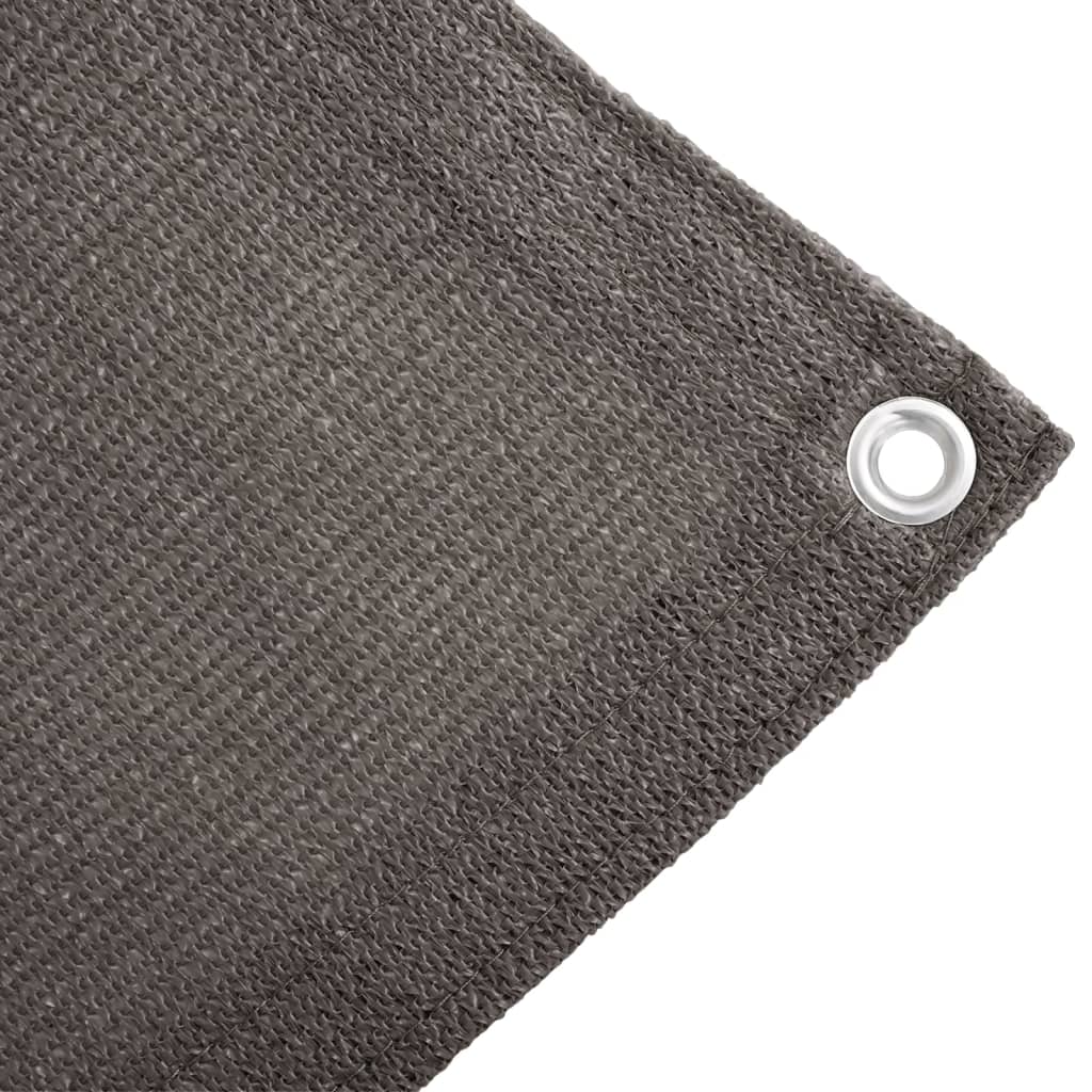 Close-up of anthracite tent carpet corner with eyelet, perfect for outdoor use and easy attachment.