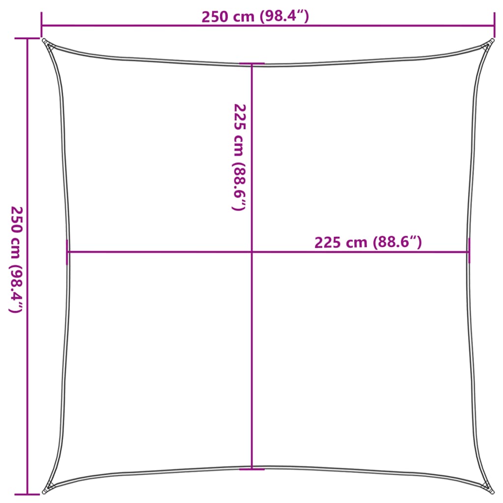 Sunshade Sail 160 g/m²  2.5x2.5 m HDPE