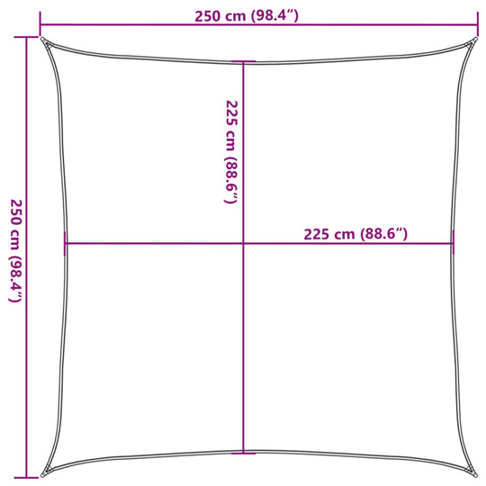 Sunshade Sail 160 g/m²  2.5x2.5 m HDPE