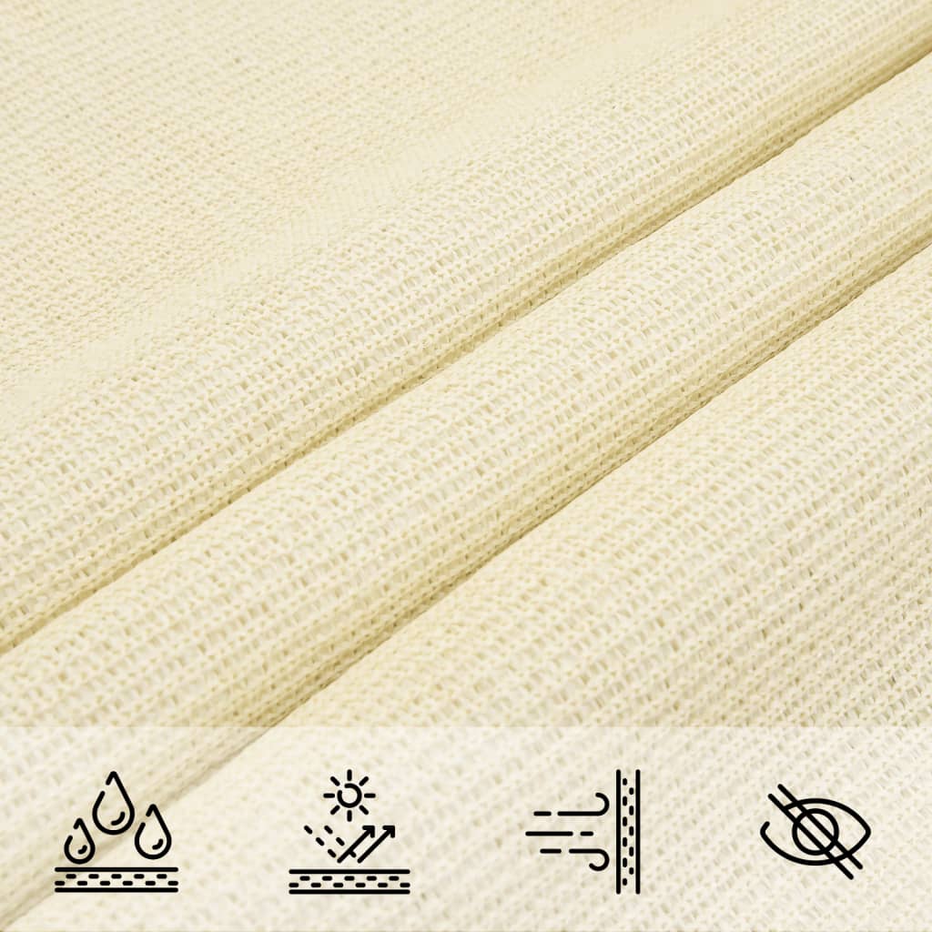 Close-up of cream HDPE fabric for sunshade sail, showcasing water permeable and UV-resistant properties, ideal for outdoor furniture.