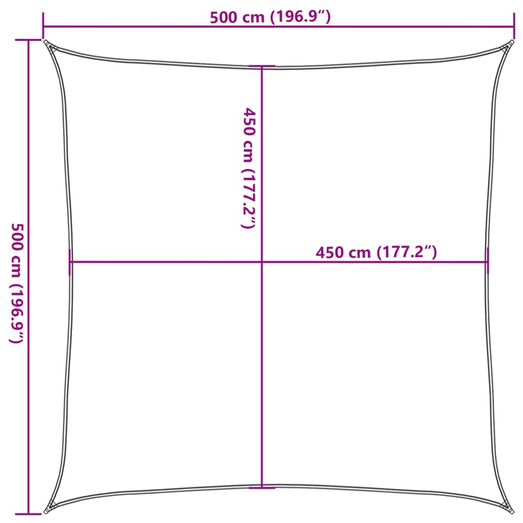 Sunshade Sail 160 g/m²  5x5 m HDPE