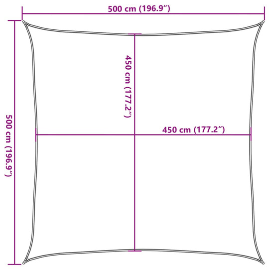 Sunshade Sail 160 g/m²  5x5 m HDPE