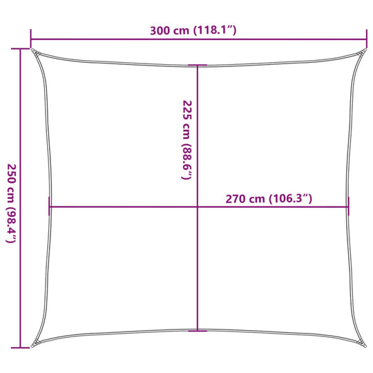 Sunshade Sail 160 g/m²  2.5x3 m HDPE