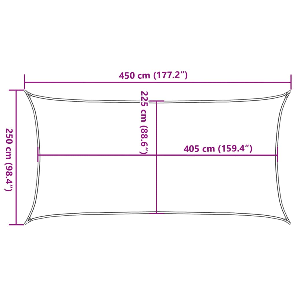 Sunshade Sail 160 g/m²  2.5x4.5 m HDPE
