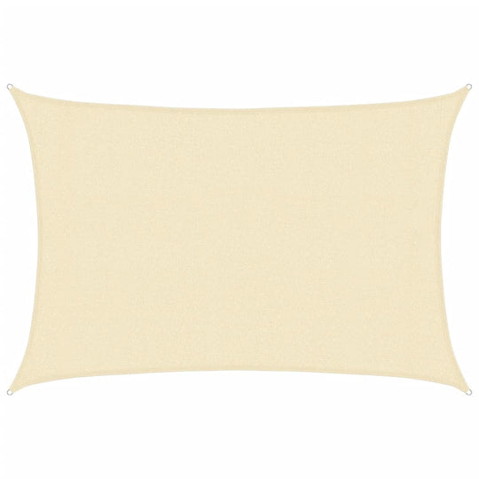 Sunshade Sail 160 g/m²  3x4 m HDPE in beige color for outdoor protection from sun and rain.