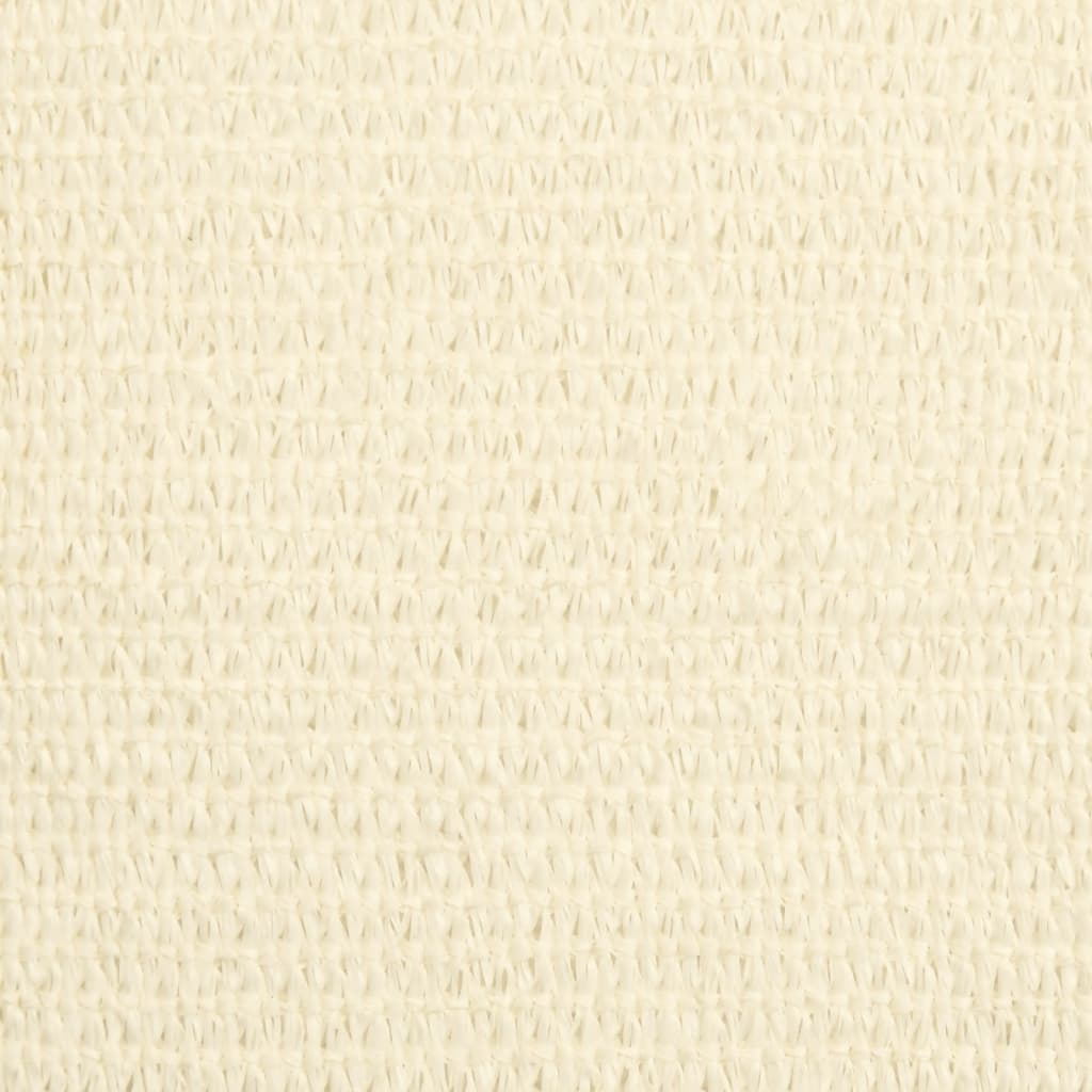 Close-up of cream HDPE fabric texture for outdoor sunshade sails, ideal for patios and gardens.