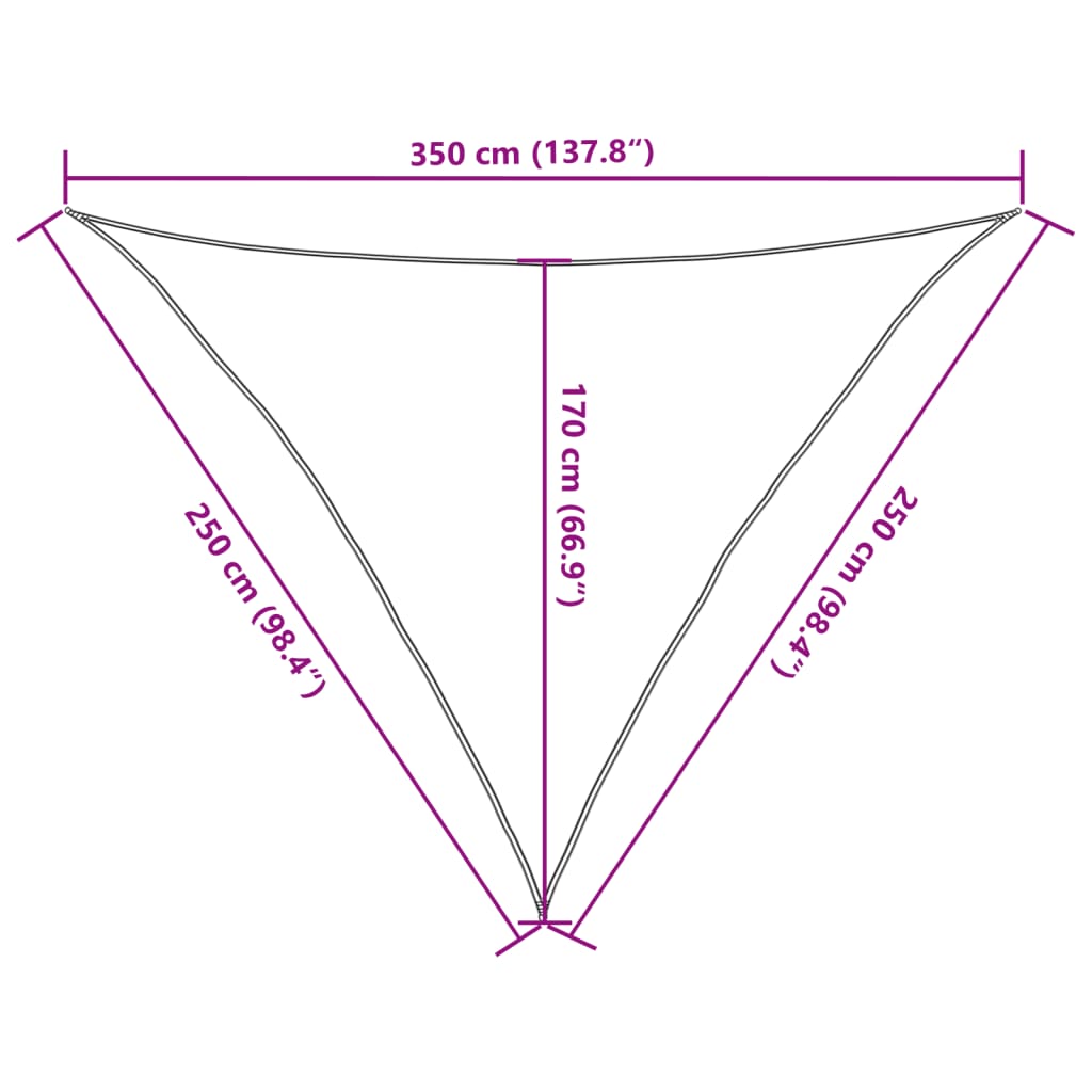 Sunshade Sail 160 g/m²  2.5x2.5x3.5 m HDPE