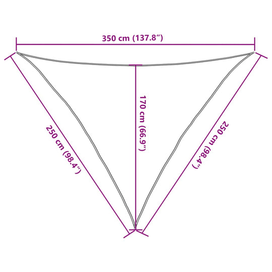 Sunshade Sail 160 g/m²  2.5x2.5x3.5 m HDPE