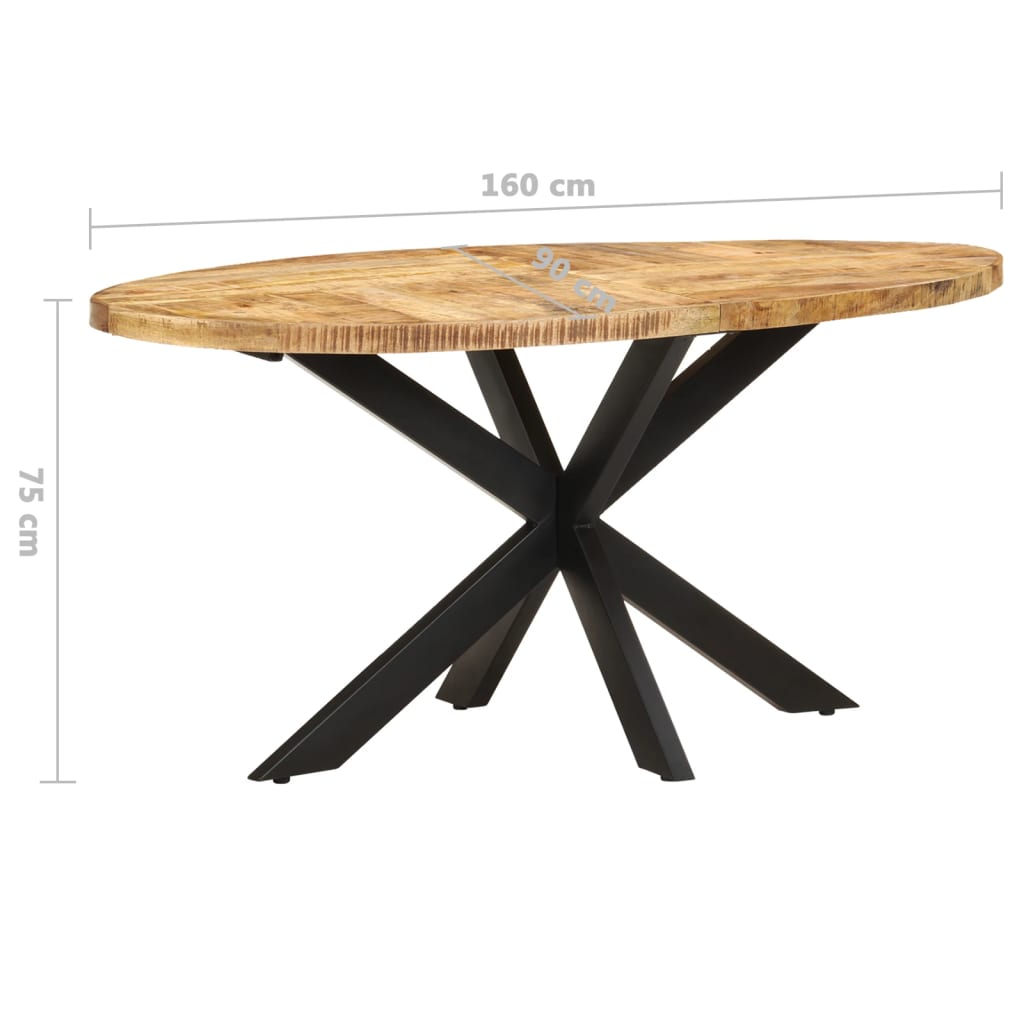 Dining Table 160x90x75 cm Rough Mango Wood , Furniture -> Tables -> Kitchen & Dining Room Tables , Durable,eligant,Furniture -,Home & Garden -,Kitchen & Dining Room Tables,Modern Design,new-305021,Tables -,Wooden Furniture